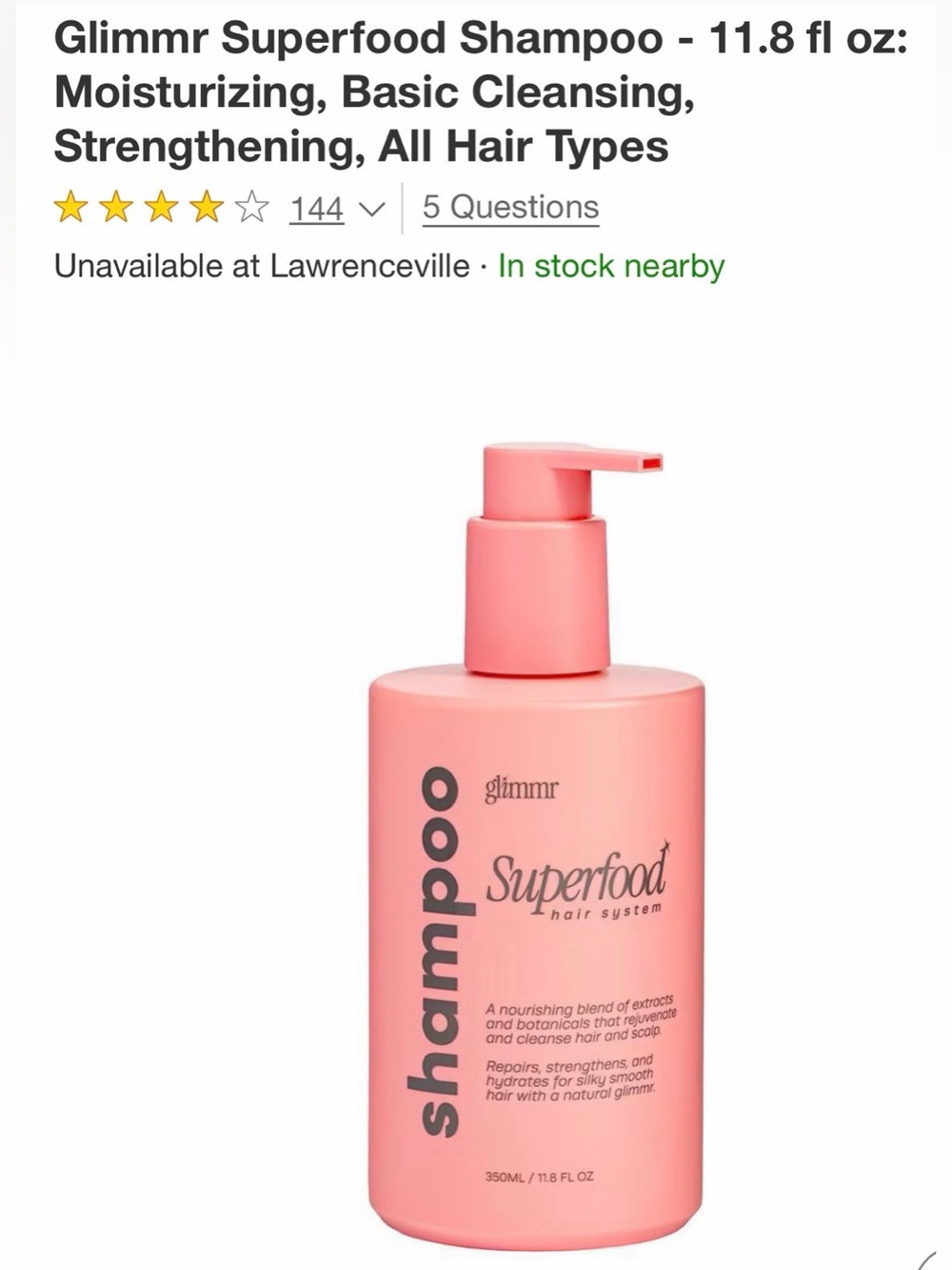 glimmr Superfood Shampoo and Conditioner Bundle